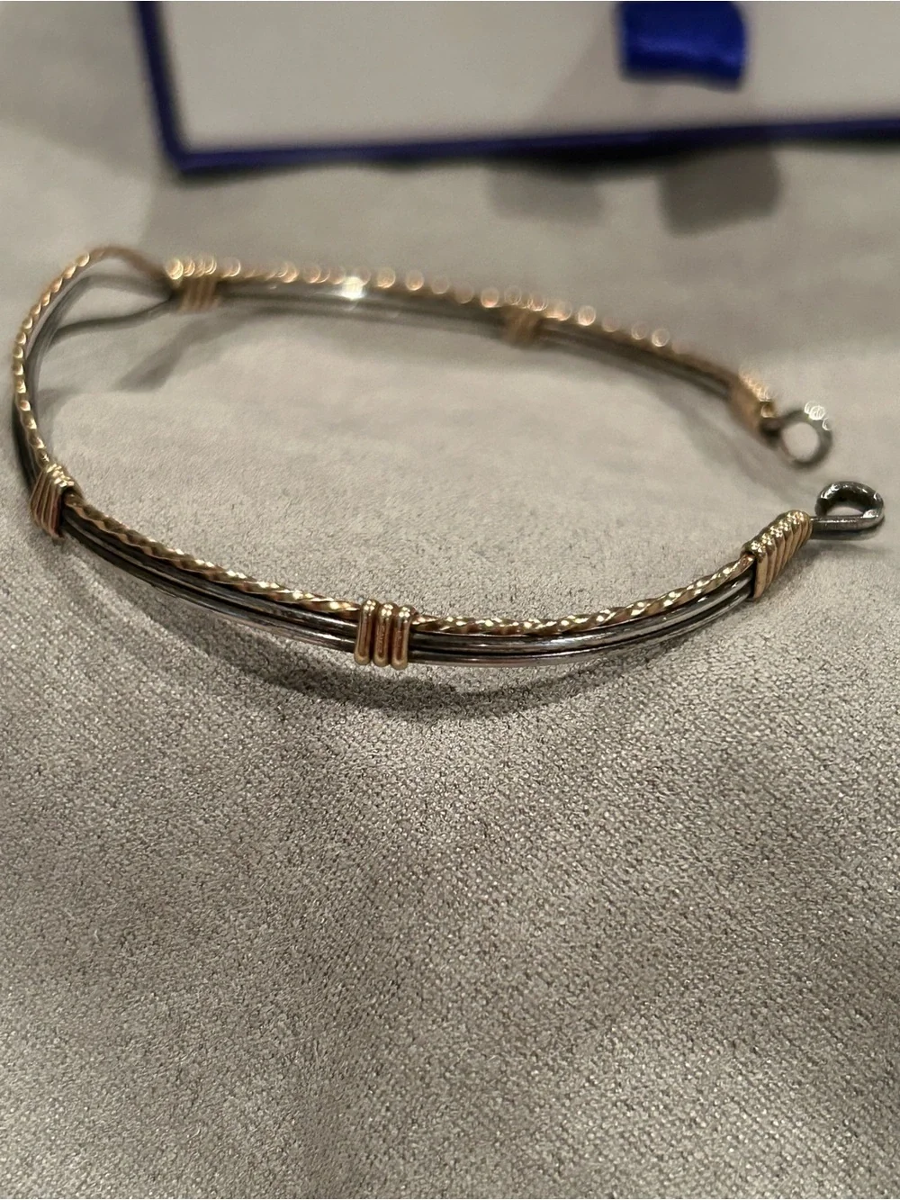 Rinaldo Elegant Two-Tone Wire Cuff Bracelet - Gold and Silver